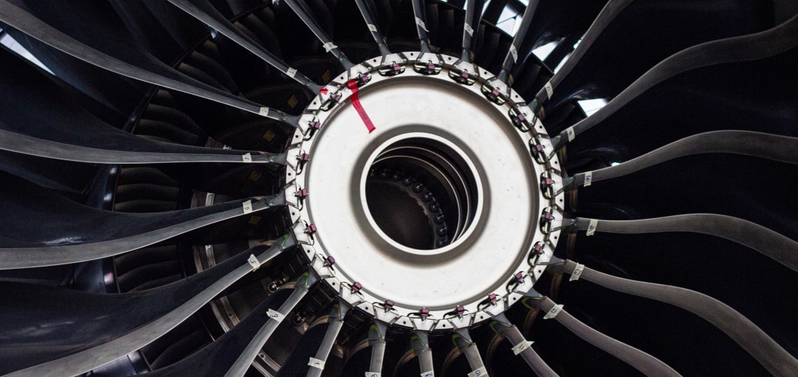 full frame shot jet engine